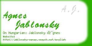 agnes jablonsky business card
